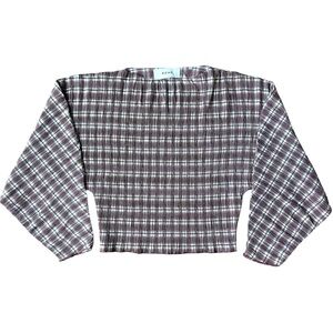 Róhe Dani Plaid Print Bateau Neckline Top
Size: S | US 4, FR36